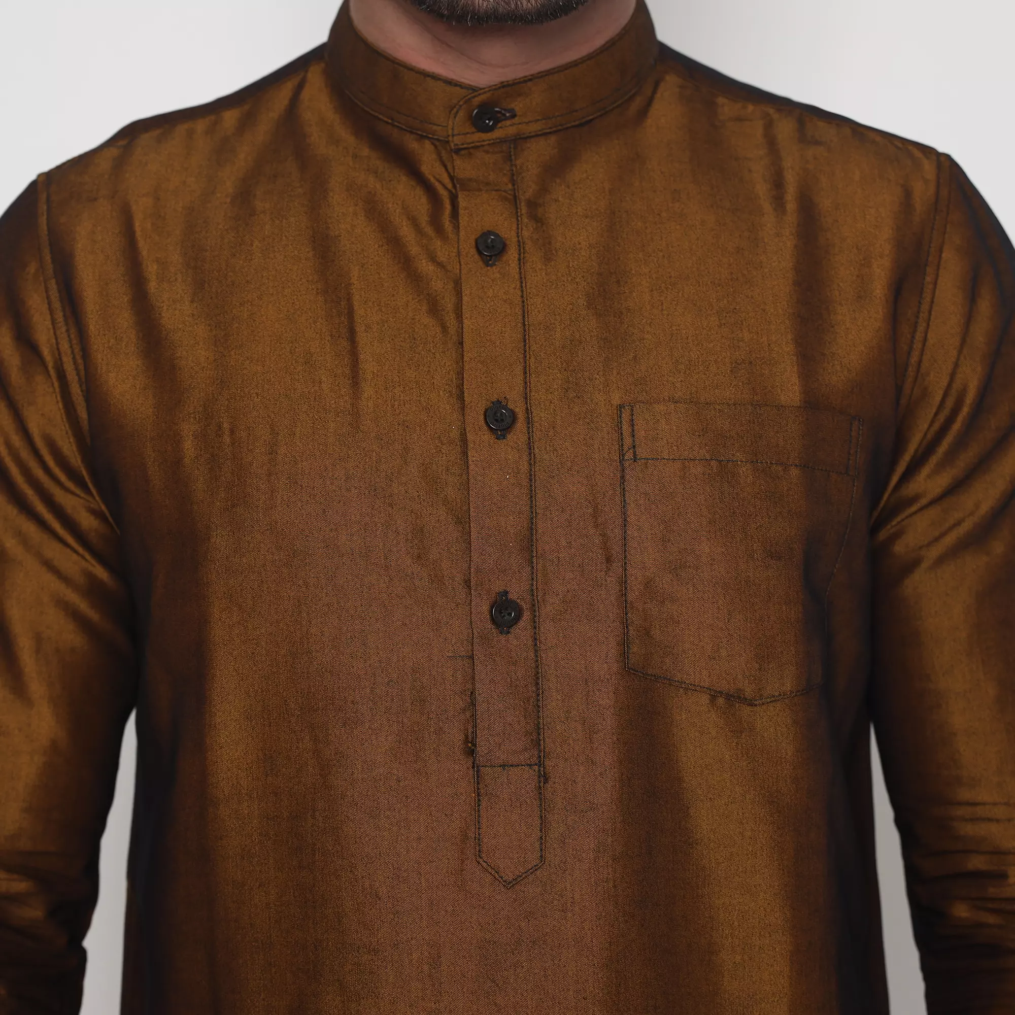 Platini Kemeja Pria Koko Kurta Shanghai Lengan Panjang Kuning 86010