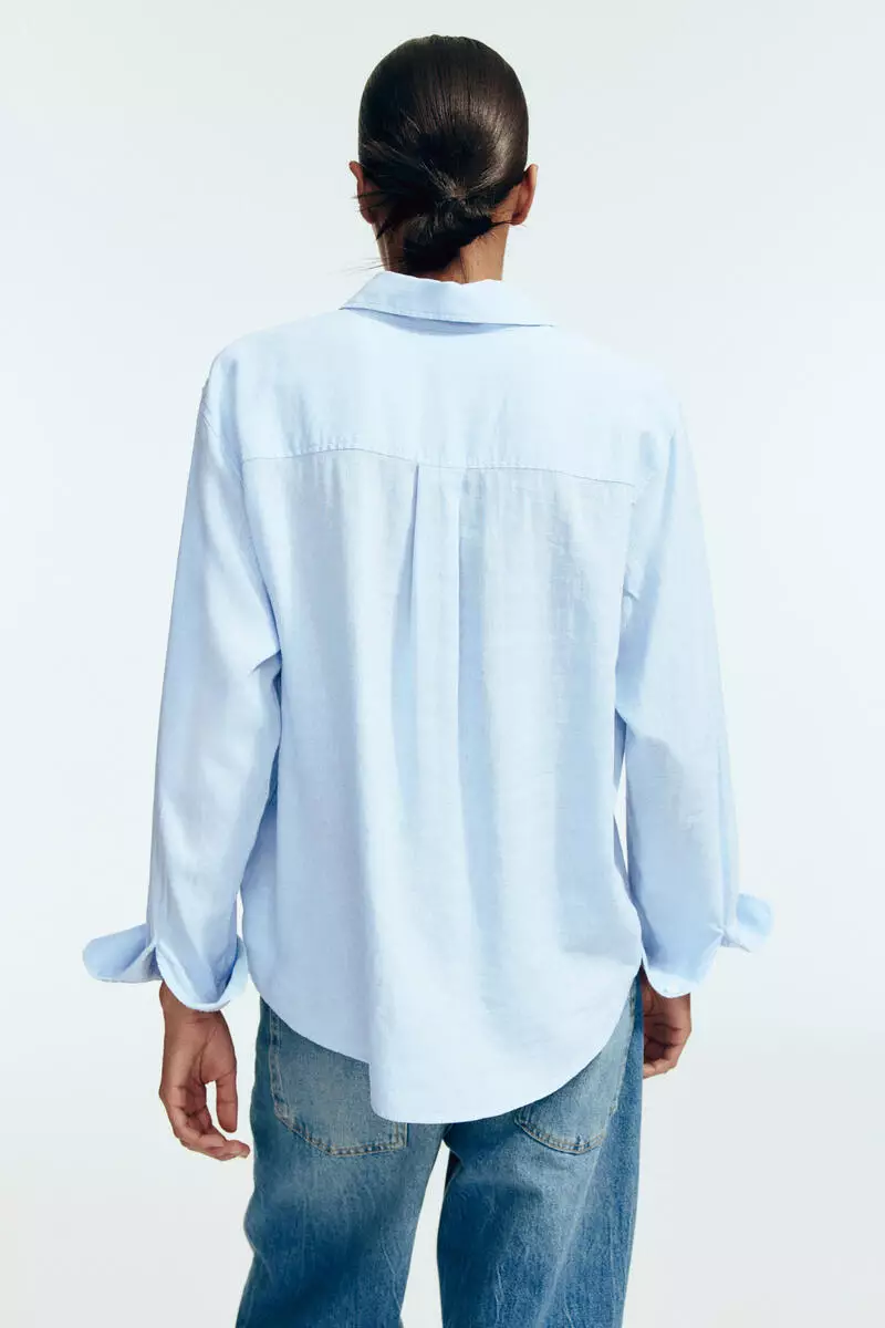 Linen-blend shirt