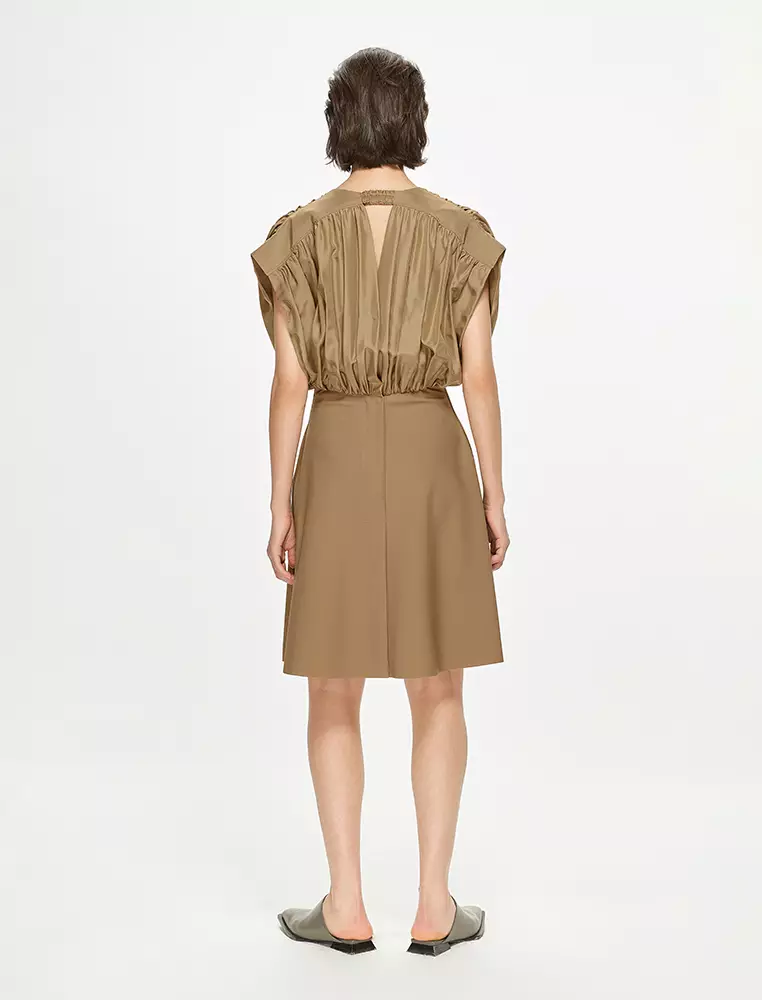 電力紡X型修身優雅無袖連衣裙