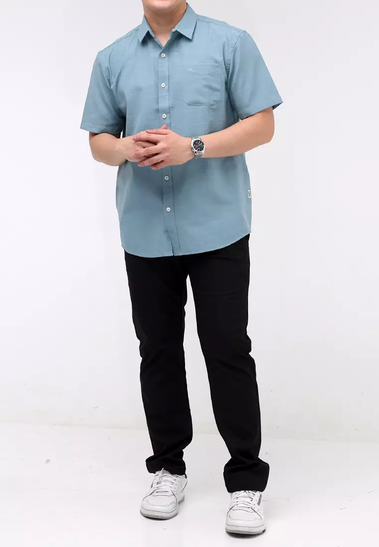 Woven Slub Cotton Short Sleeves