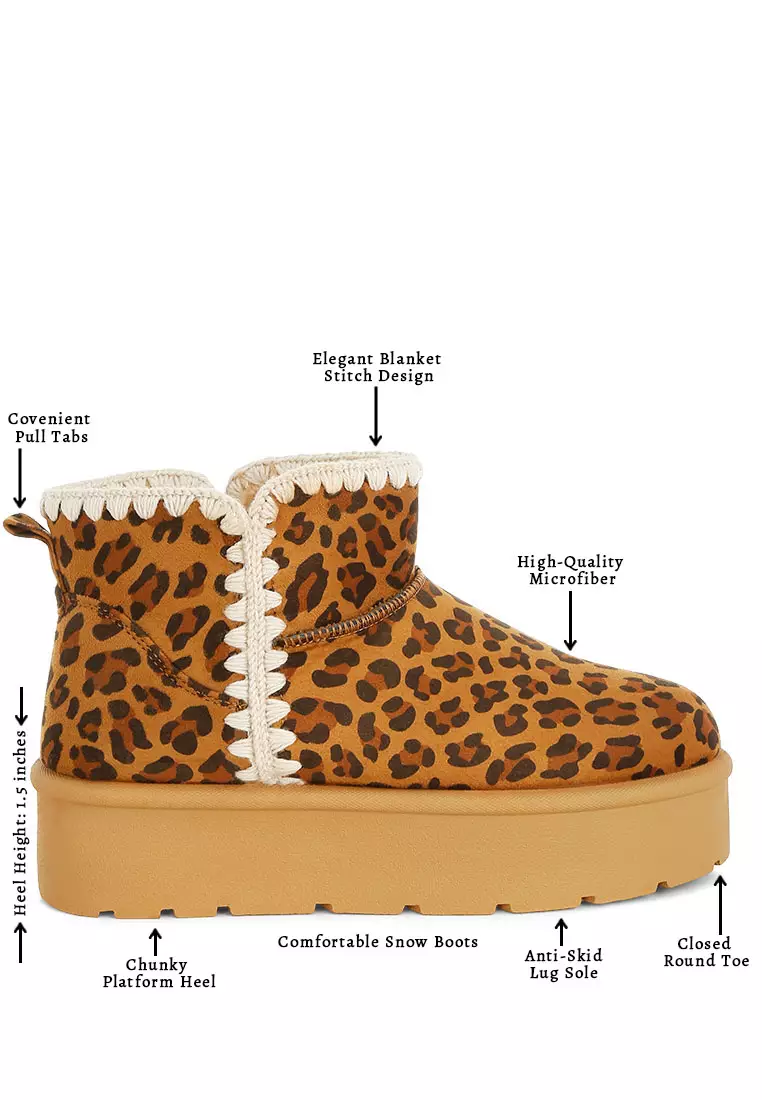 Leopard Print Snow Boots