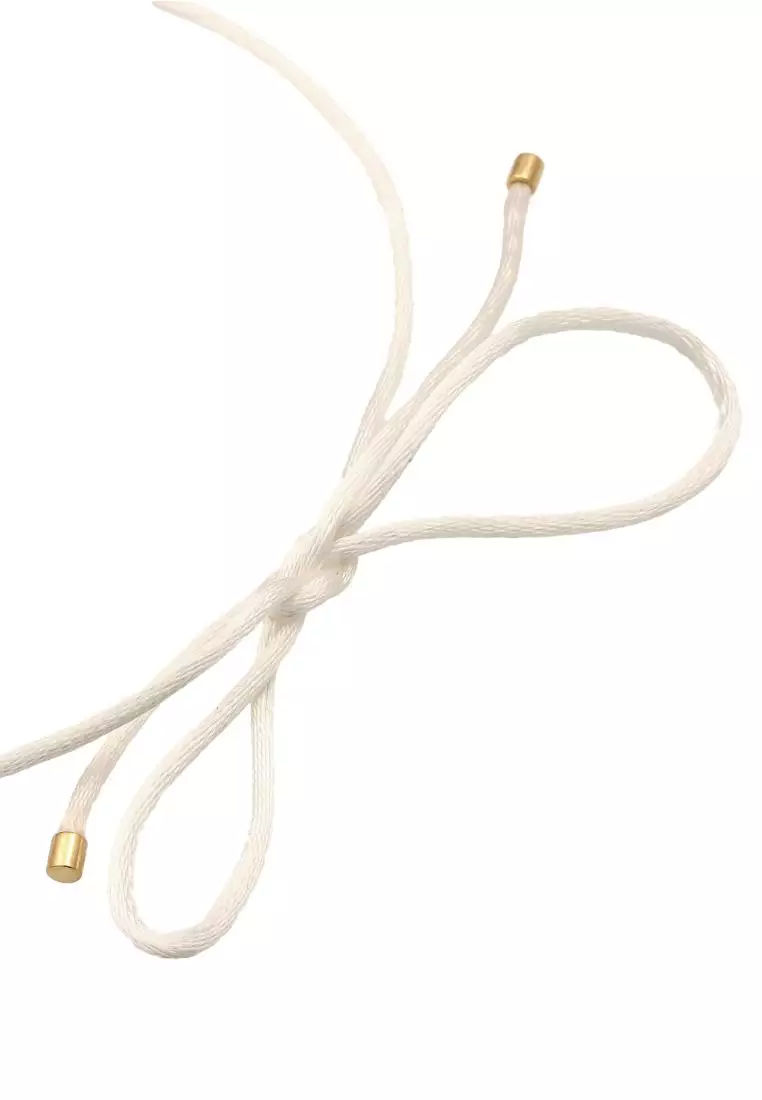 EXCLUSIVE Kalung Perhiasan Perak 925 Wanita Platelet Satin Moonstone Gold Plated