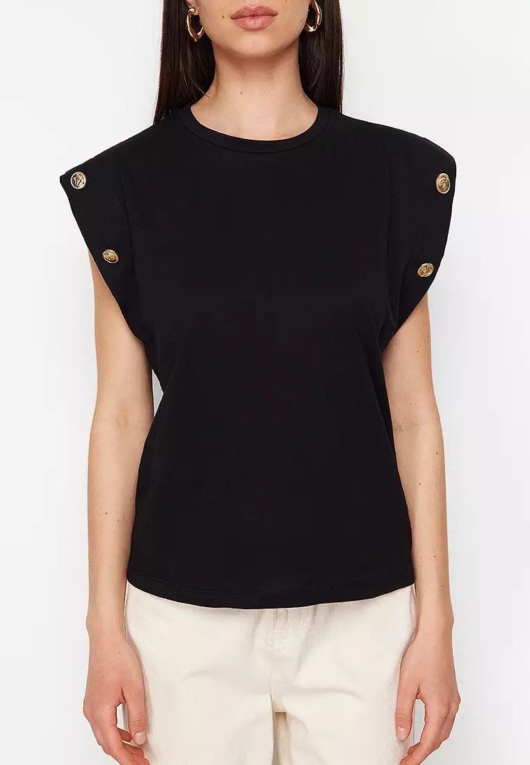 Button Detailed T-Shirt