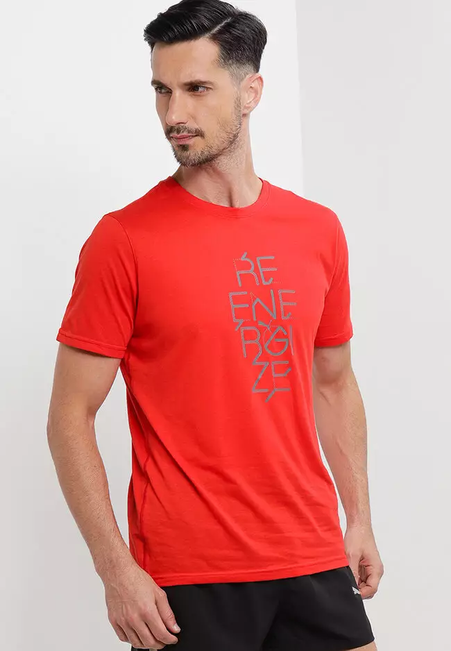 red slogan tee