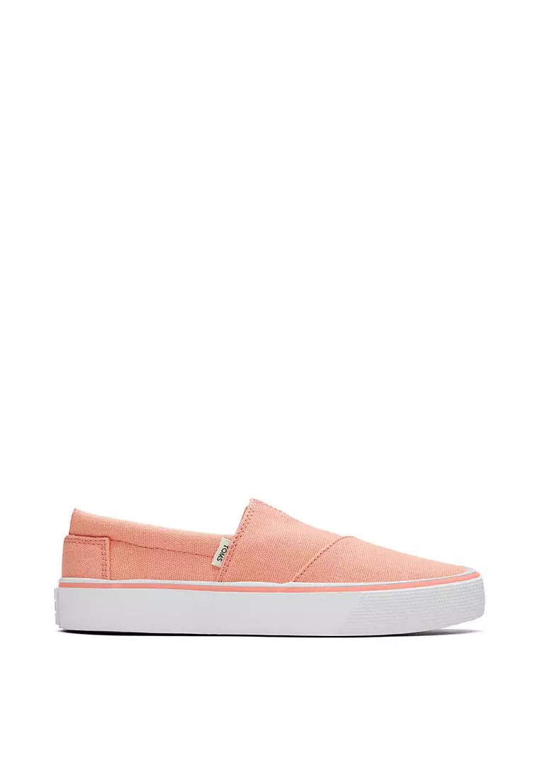 Discount on TOMS  shoes - SKU: Alpargata Fenix Slip-On Women - Peach Pink Washed Canvas
