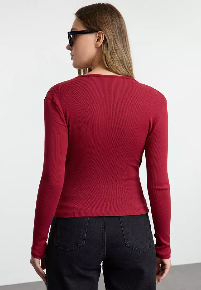 Double Breasted Knitted Top