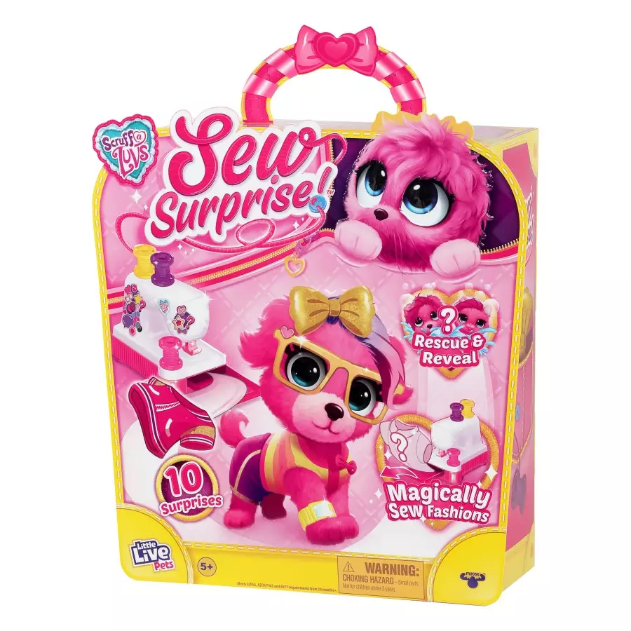 Scruff A Luvs Surprise Sew Wow Pink - Mainan Boneka Surprise