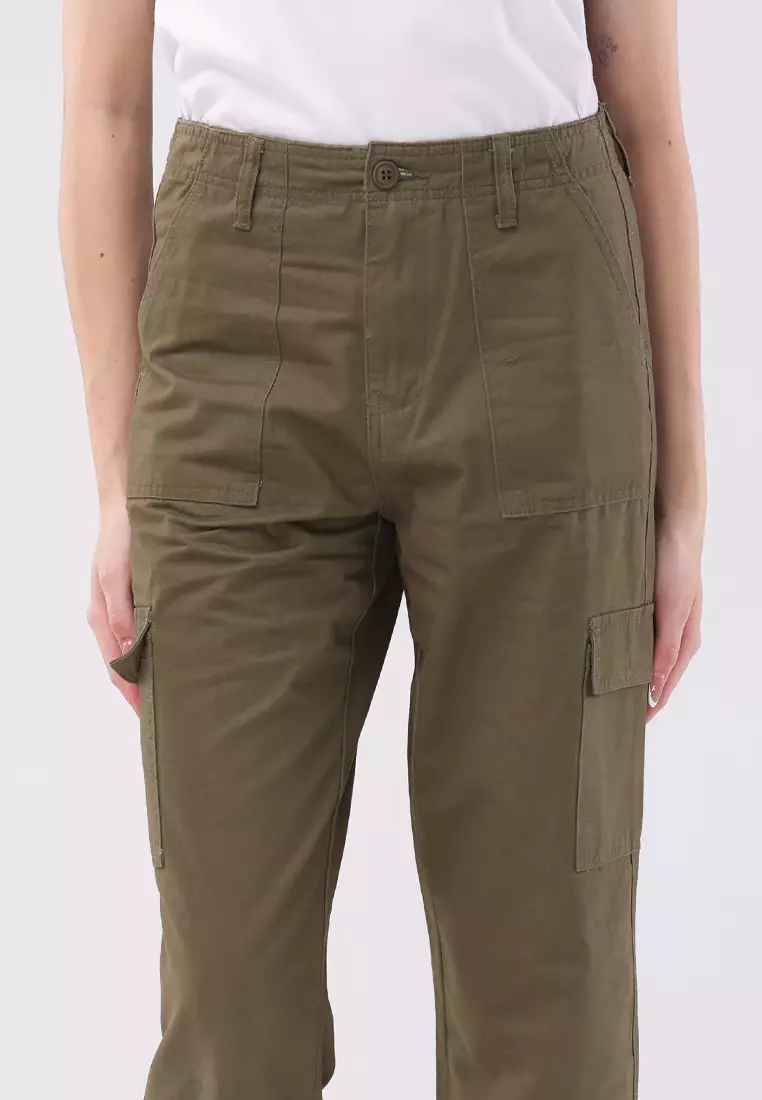 Colored Cargo Straight Cut Pants Ladies