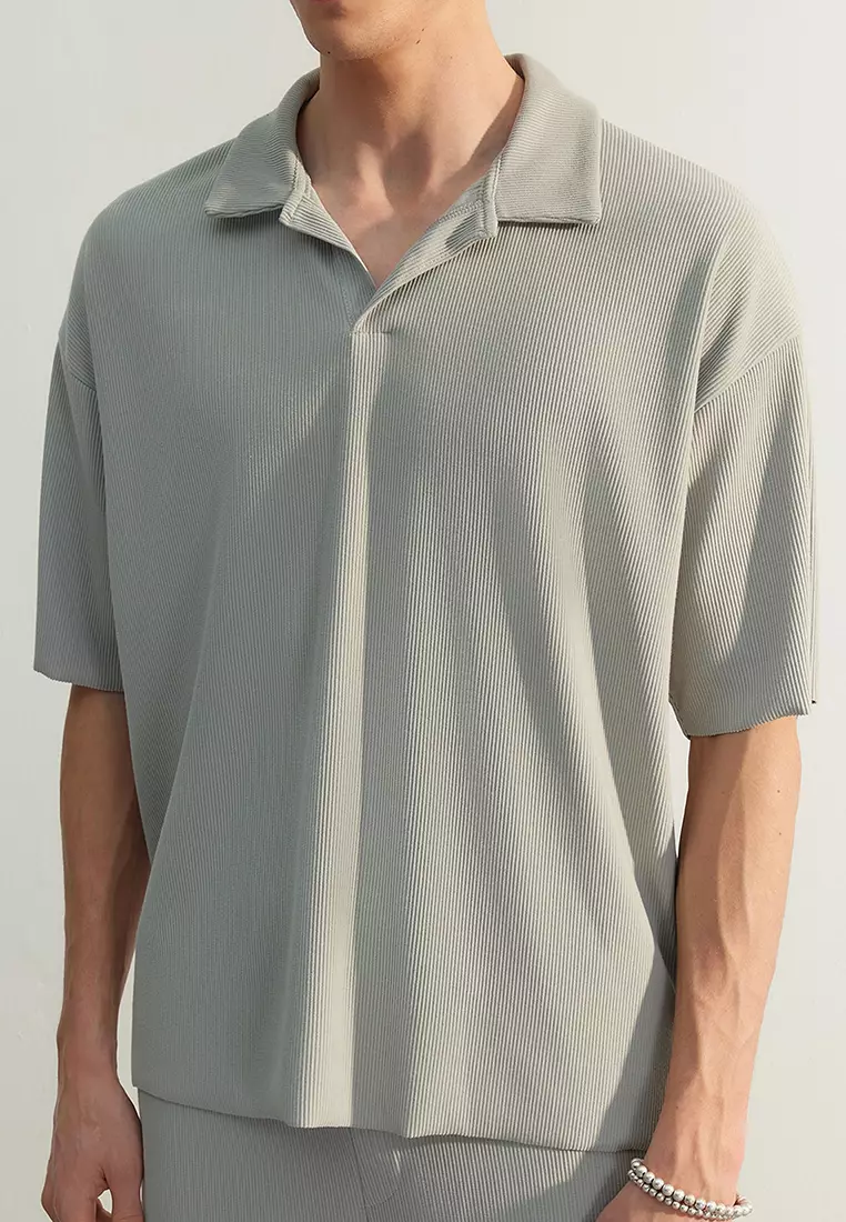 L.E Textured Ottoman Polo Shirt