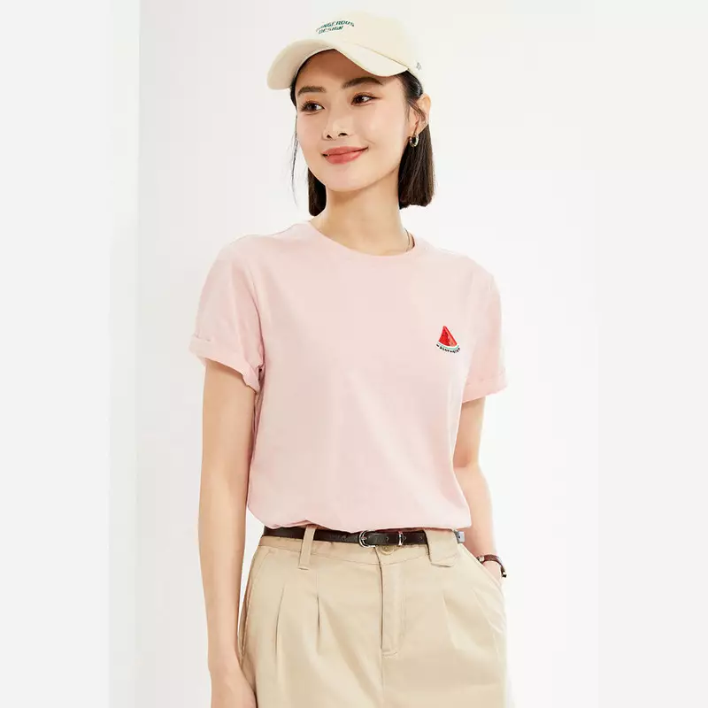 Giordano Women's (Online Exclusive) Beau Monde Embroidery Tee 1332432102