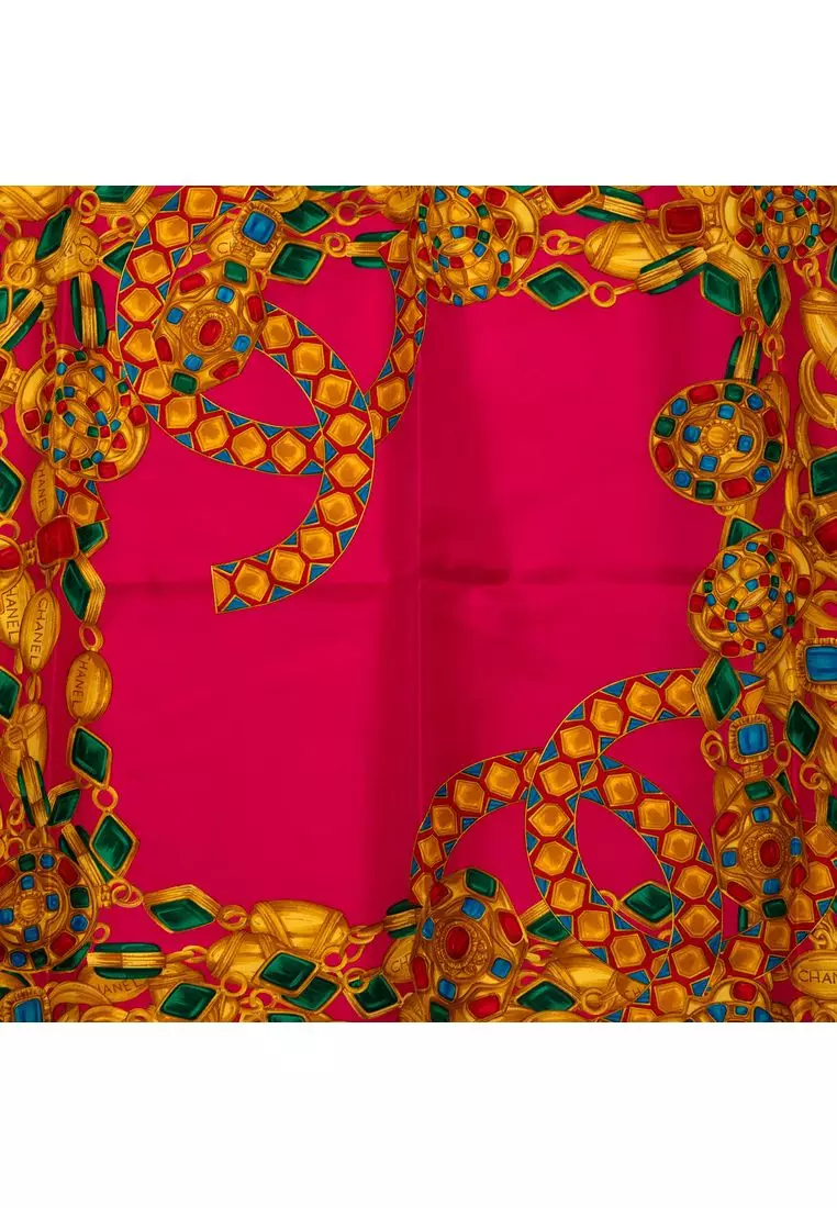 Pre-Loved Chanel Cc Gripoix Silk Scarf