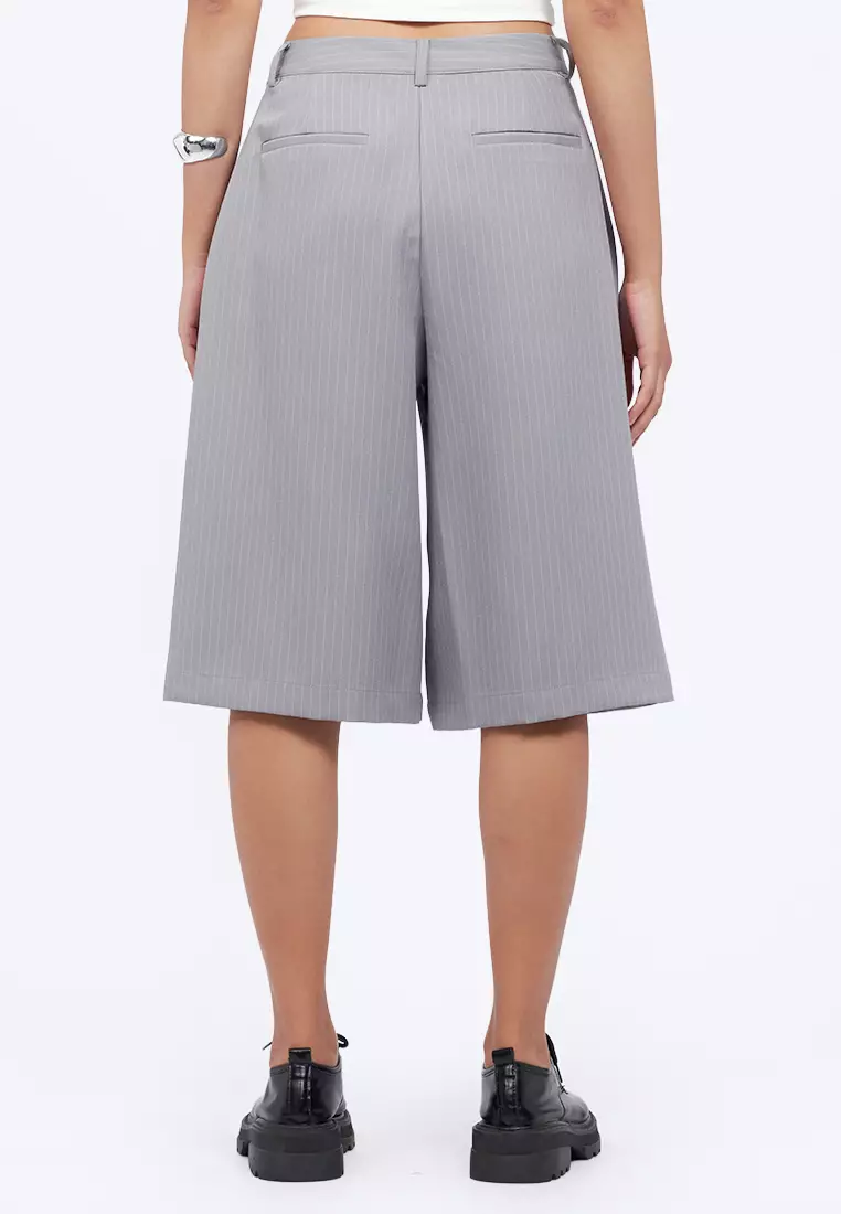 Regular Fit Stripes Bermuda Shorts