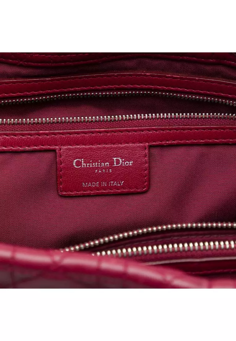 Pre-Loved Dior Large Lambskin Cannage Lady Dior Soft Shopping Tote