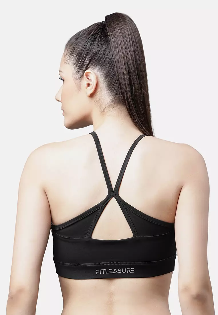 Black Breathable Yoga Training Padded Sports Bra