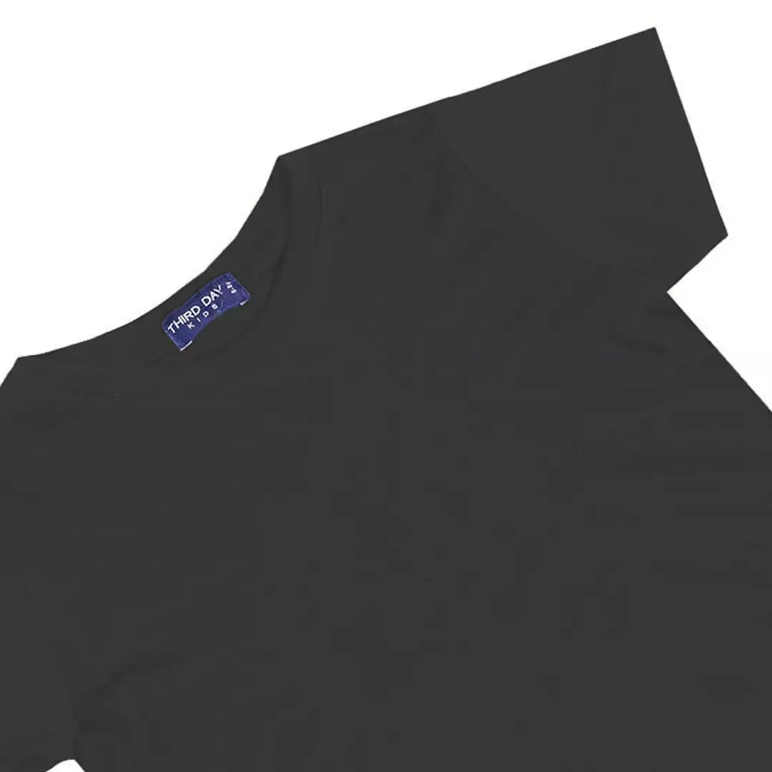 KU132 kaos anak boy girl polos denim abu tua