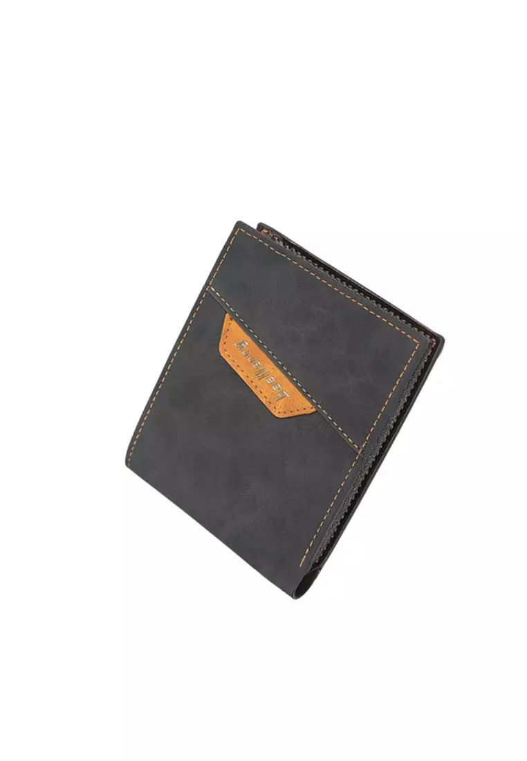 Dompet Lipat Pria Motif Polos Modern Kulit PU Leather Quality Premium ORIGINAL