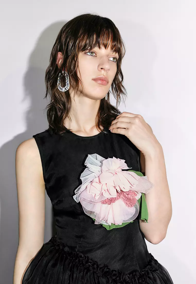 Sleeveless Crew Neck A-Line Dress