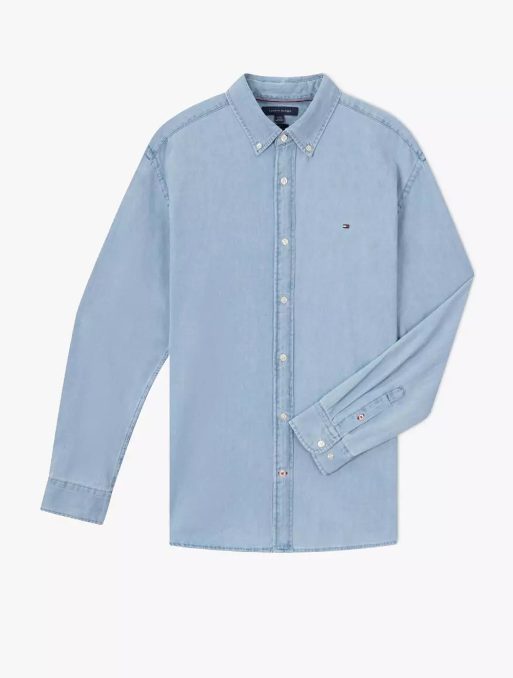 TOMMY HILFIGER - LIGHT DENIM LONG-SLEEVED SHIRT - Light Wash - blue