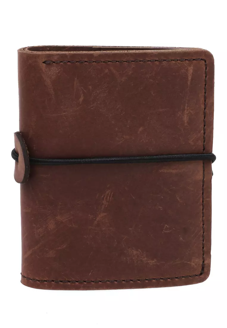 Zackly Card Holder Wallet Dompet Kartu Vintage Style Handmade Material Leather ORIGINAL - Brown