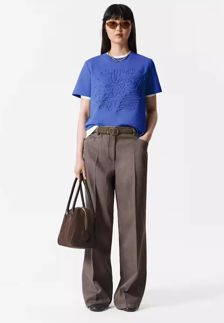 Floral-Appliqué T-Shirt