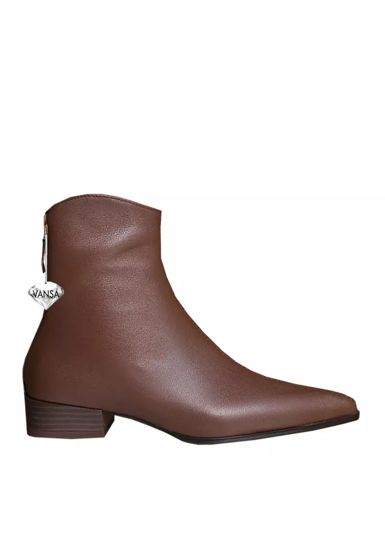 Discount on Twenty Eight Shoes  shoes - SKU: VANSA Top Layer Cowhide Pointed Toe Boots VSW-B-2629