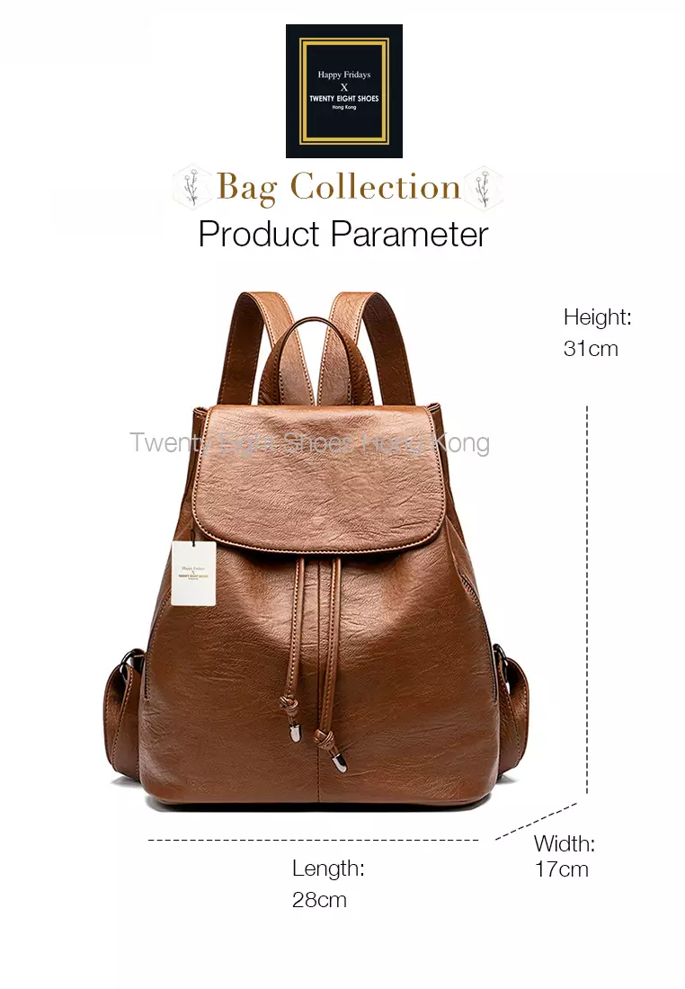 Stylish Faux Leather Flap Backpack JW NN-6636