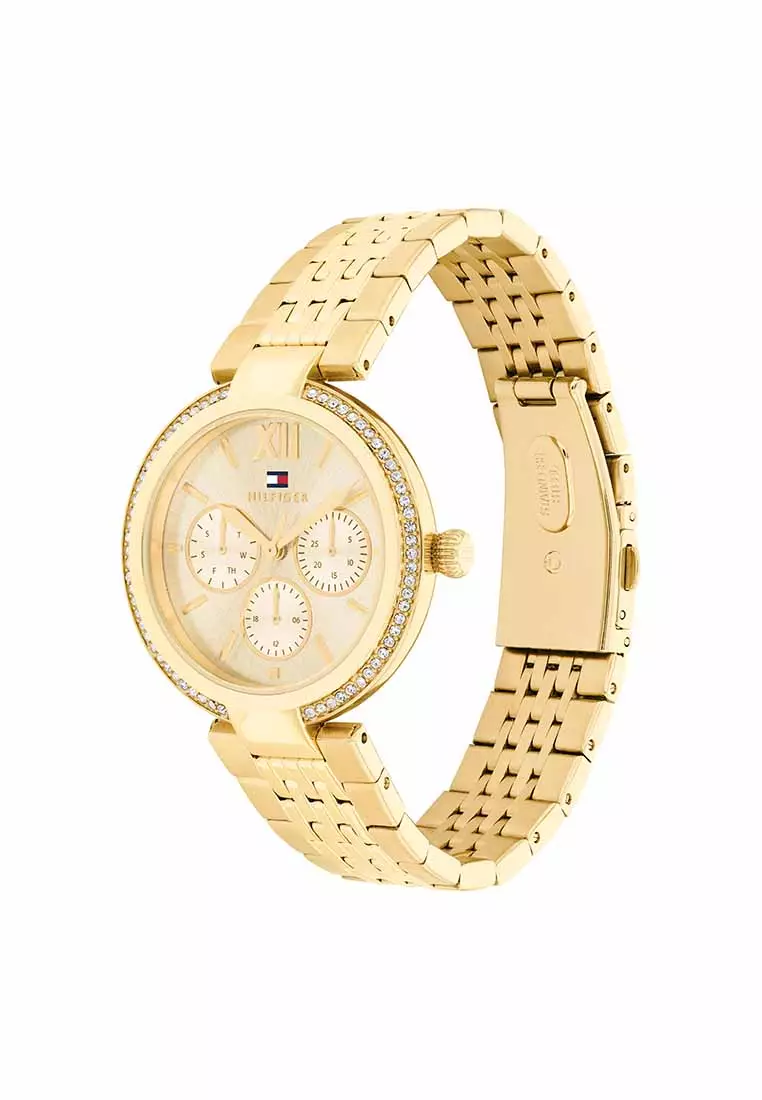 Buy Tommy Hilfiger Sophia Women's Watch Ionic Plated Thin Gold Steel ...
