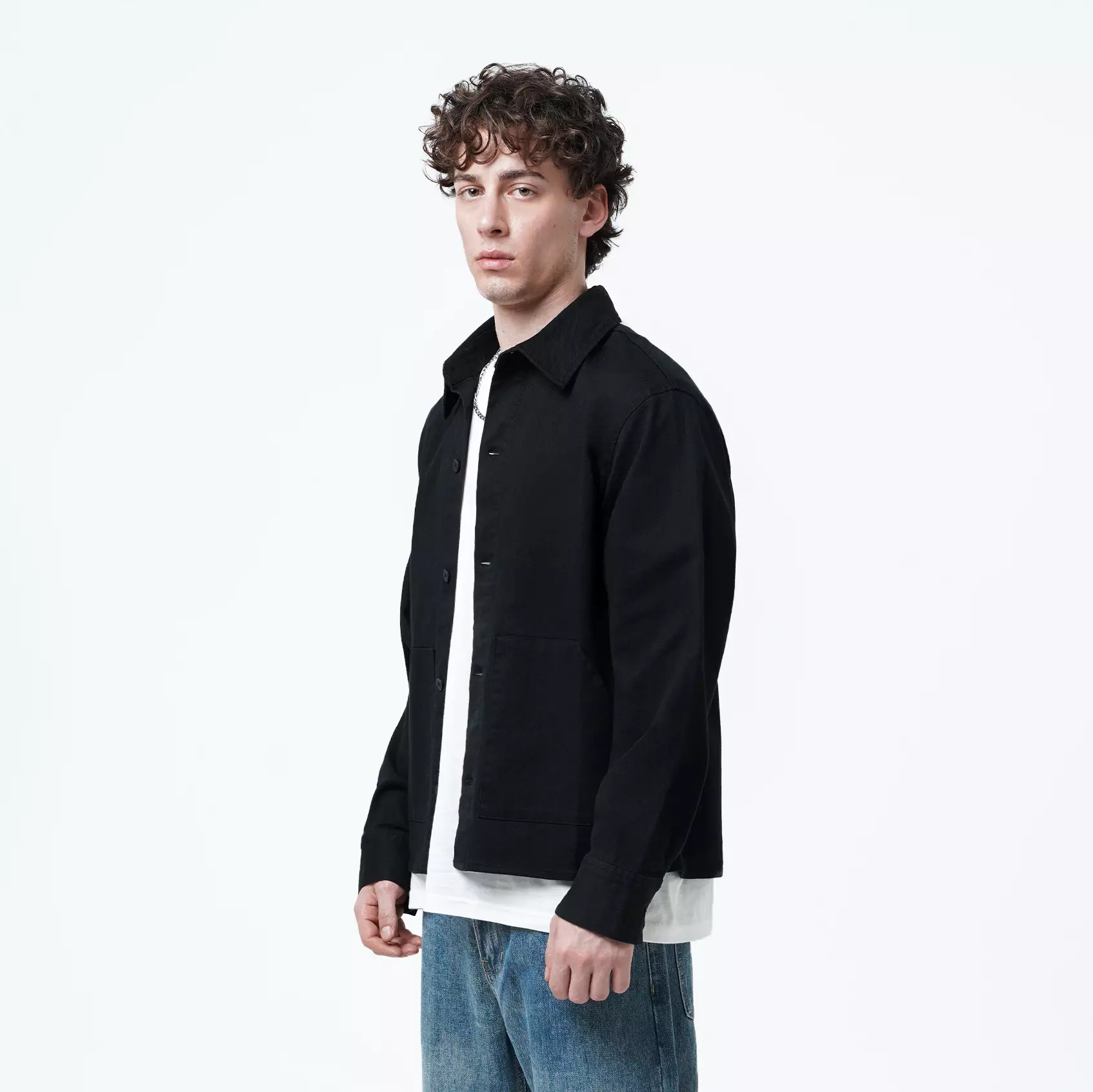 CELCIUS Collar Jacket LIN001642C Hitam