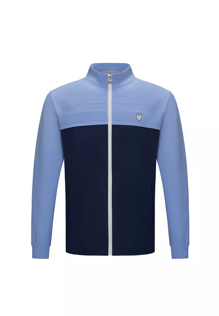 MEN'S LOGO COLOR BLOCK KNIT PATCHWORK JACKET