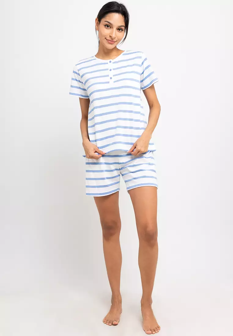 Pyama Baju Tidur Short Sleeve Short Pants Set Sleepwear