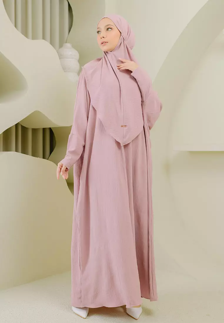 Hafsha Abaya Set Pink Pastel