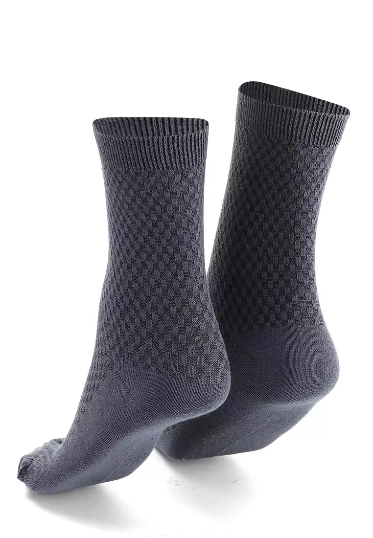 Bumbha Kaos Kaki Pria Mozaik Anti Odor Socks Footwear Material Bamboo Fiber ORIGINAL - Dark Grey