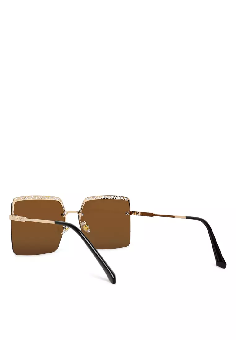Ombre Tinted Funky Sunglasses In Brown