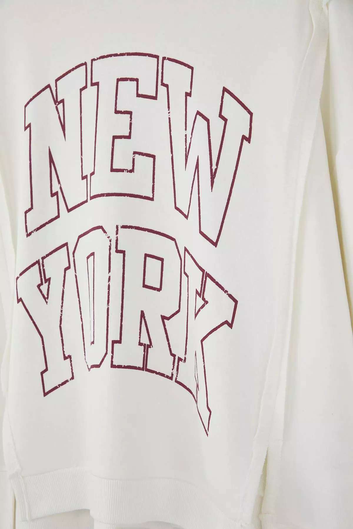 Ecru State Printed Oversize Fit Plus Size Sweatshirt Tbbaw26Ao00014