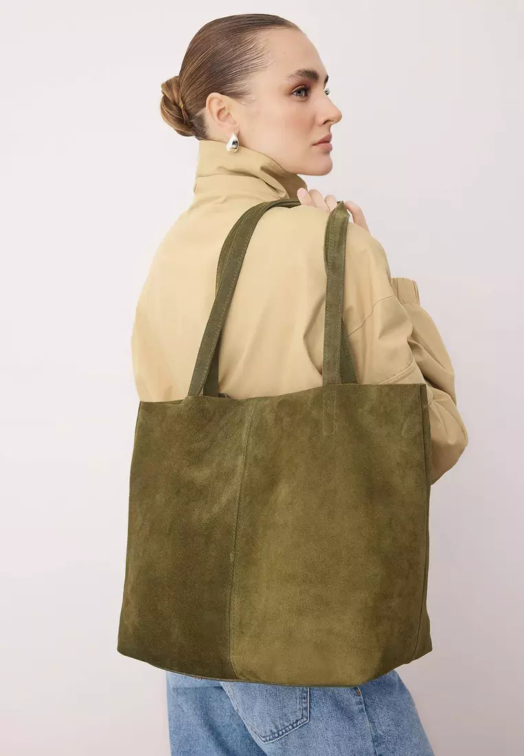 Suede Maxi Tote Bag