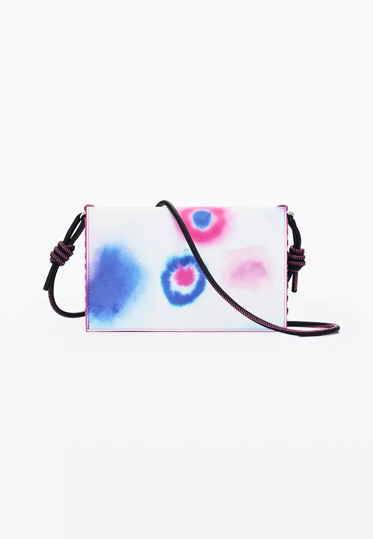 Small wallet with braided leather effect