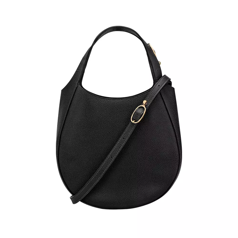 Le Foulonné Small Grained Handbag Black