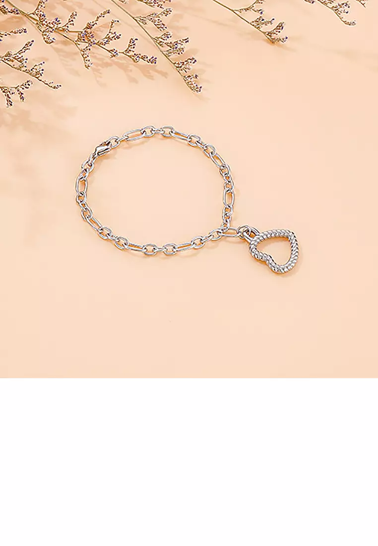 Fashion and Simple Hollow Heart-shaped 316L Stainless Steel Bracelet