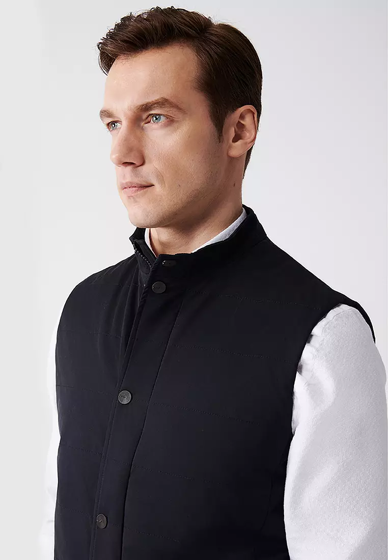 Stand Collar Water Repellent Puffer Vest