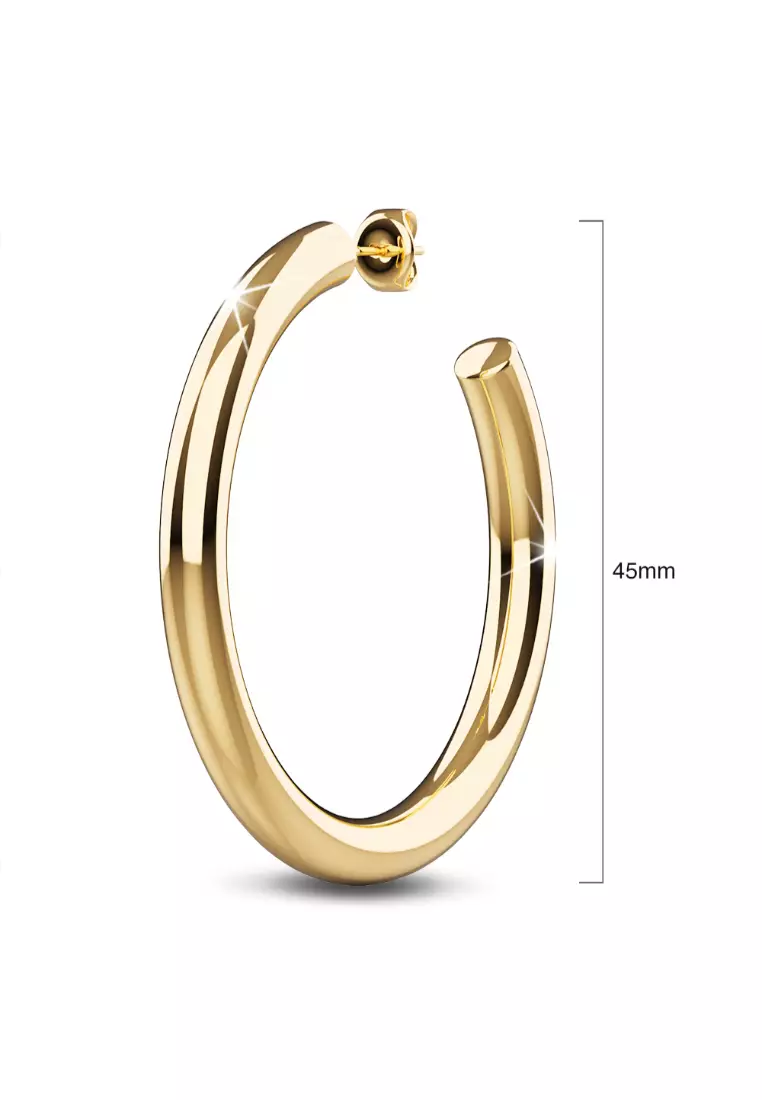 Creole C-Hoop Gold Layered Earrings 48mm