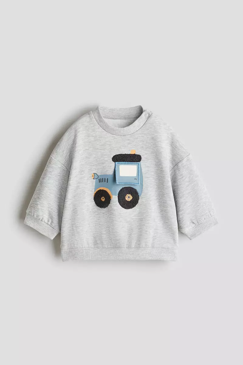 H&m Boys Grey Sweatshirt Sweatshirt Dark Grey/Bats Kids H&M GB