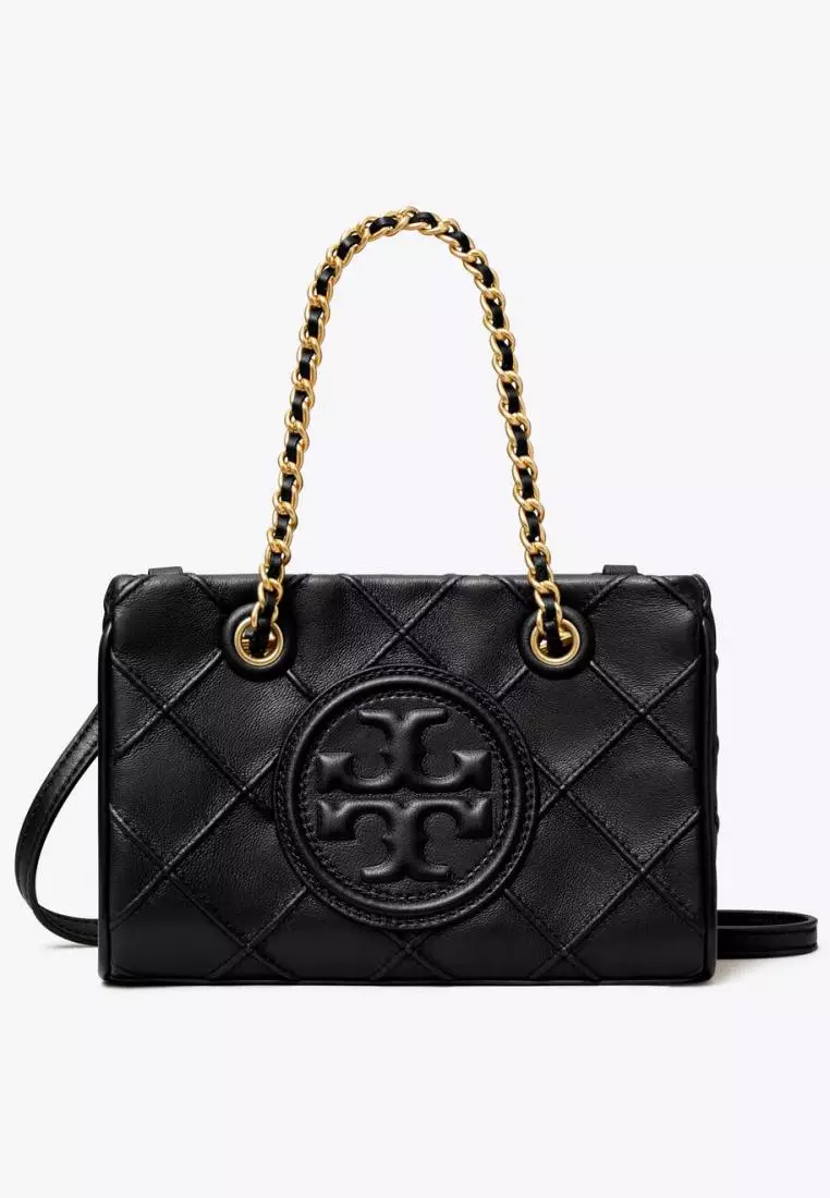 Tory Burch Mini Fleming Soft Chain Tote Black
