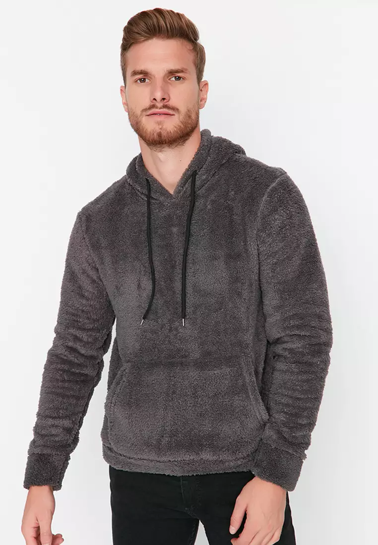Buy Trendyol Men s Slim Fit Peanut Cut Hoodie with Kangaroo Pocket