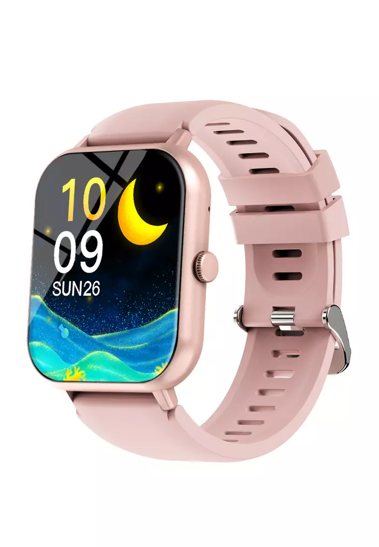 SmartWatch ZL54C Jam Pintar Full Touch Screen 1.83inci Olahraga BT Call Jam Tangan Wanita/Pria pink dengan tali jam gratis