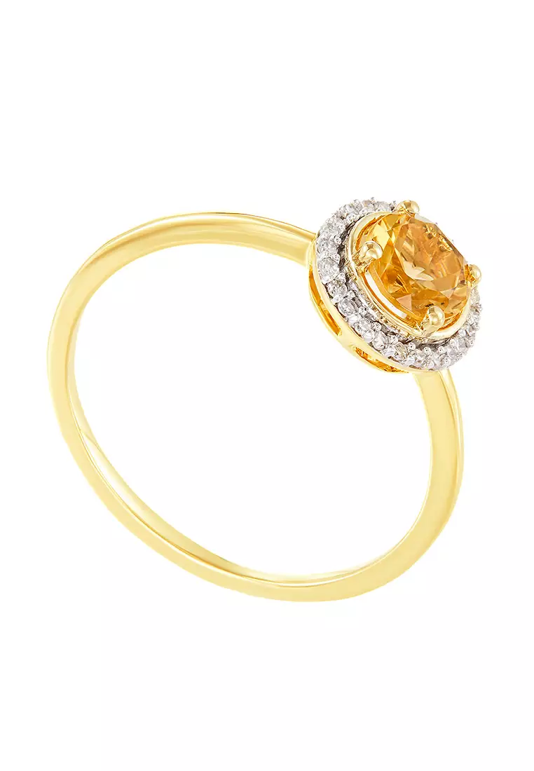 HABIB Citrine and Diamond Ring in 375/9K Yellow Gold 261881121(R)YG-CITR