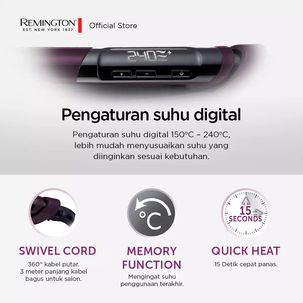 Remington Catokan Pelurus Rambut Silk Ceramic Ultra S9603