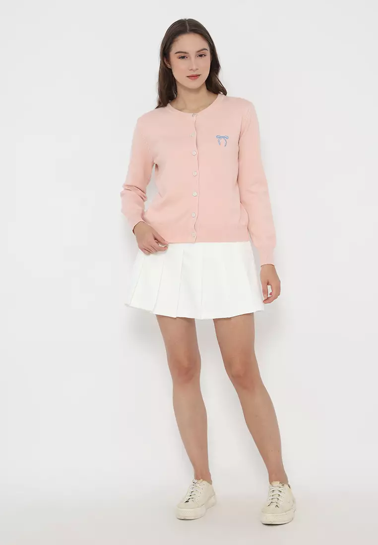 Ribbon Button Soft Knit Cardigan