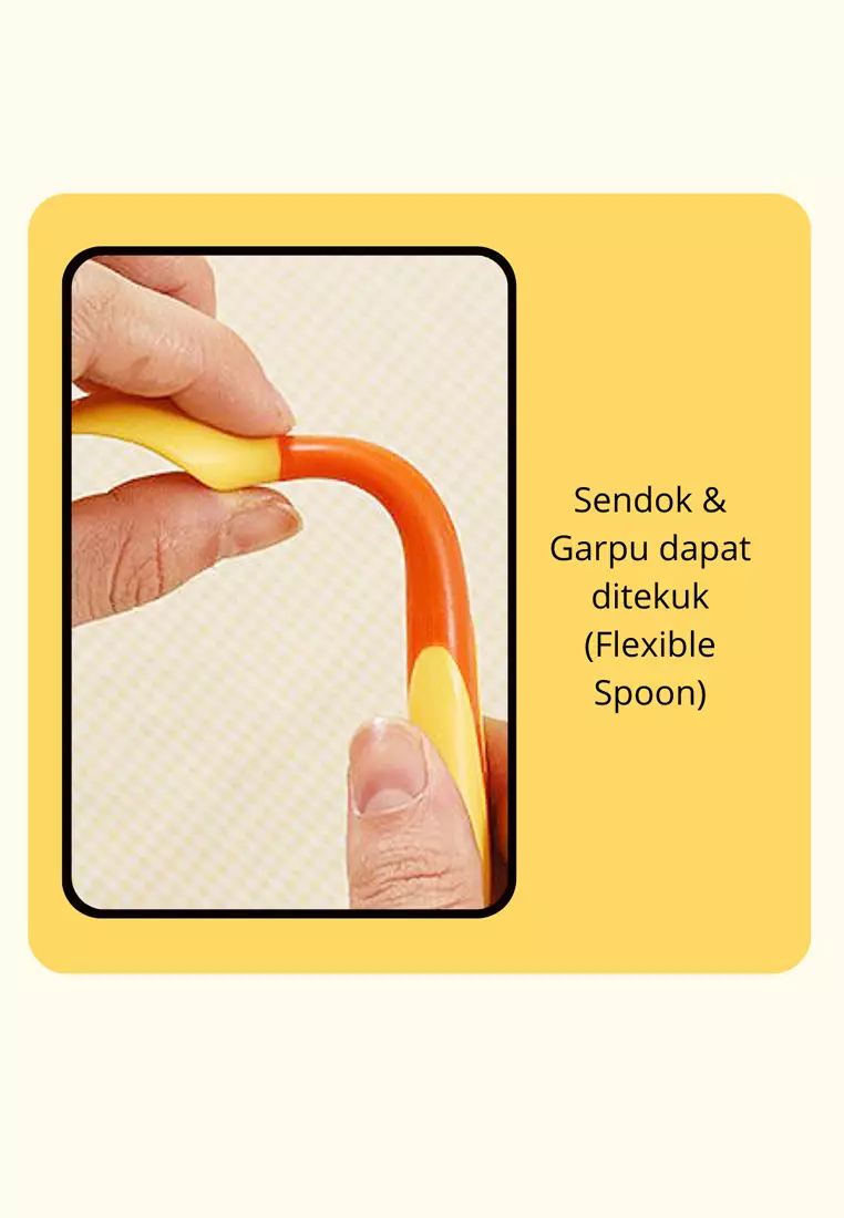 Wakakids Piring Makan Anak Set Kotak Makan Anti Slip BPA Free 7In1 Free Sticker Duck