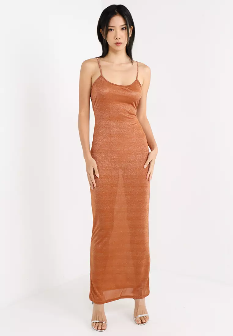 women's orange dress Universal Standard Plus Size Sunshower Flowy Linen Dress