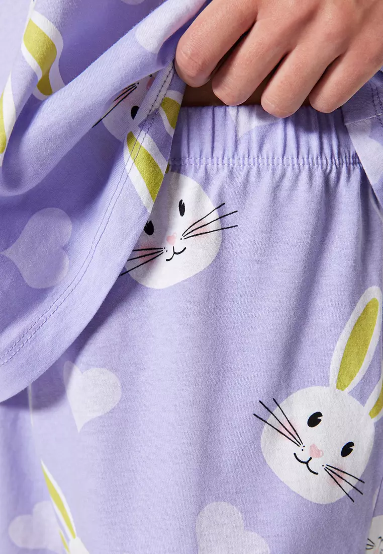 Printed T-Shirt and Shorts Pajama Set